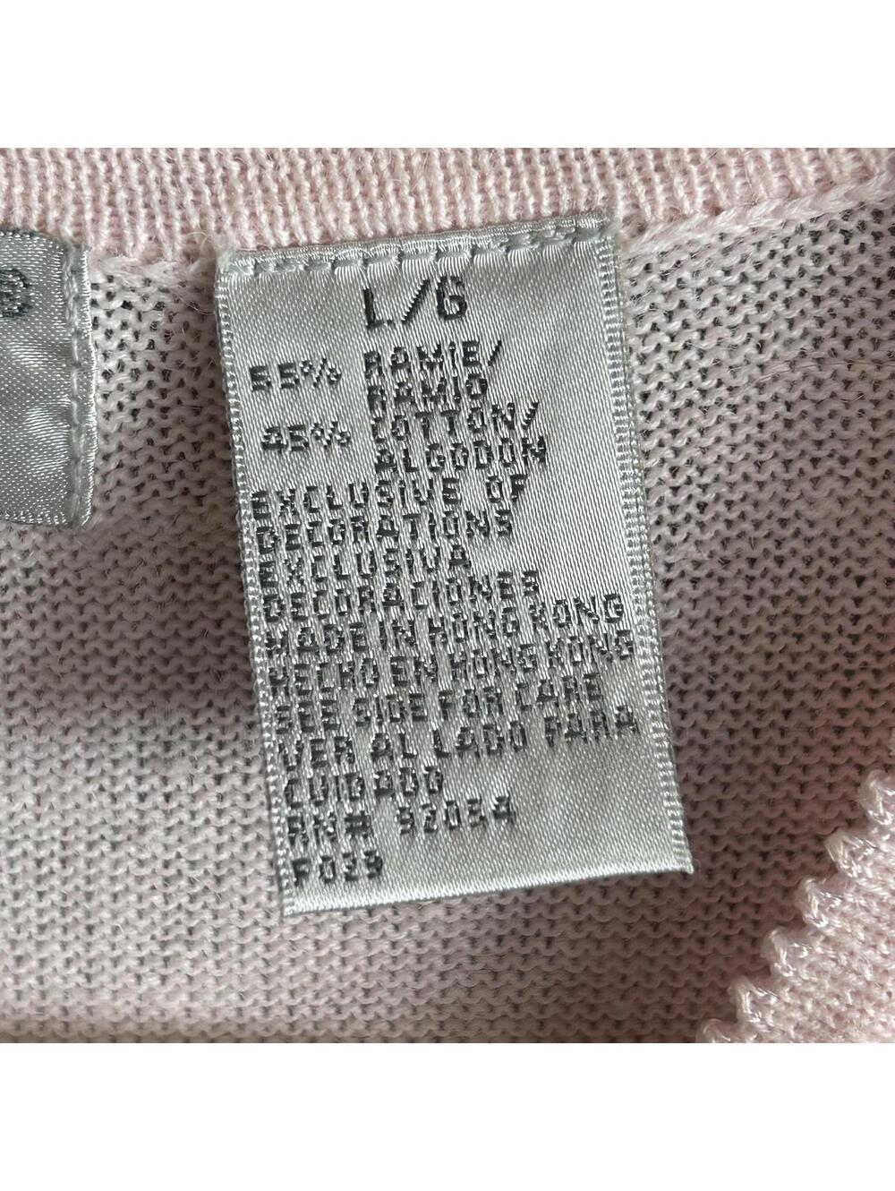 Carolyn Taylor Women's Pink Button Up Top Size L Floral Embroidered - Picture 5 of 6